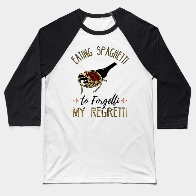 Eating Spaghetti Baseball T-Shirt by KsuAnn